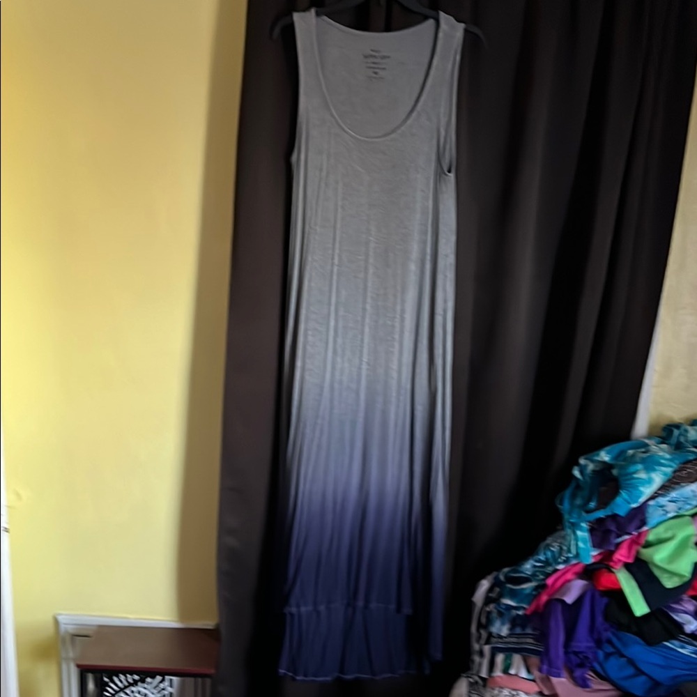 Gray and Blue Ombre Maxi Dress